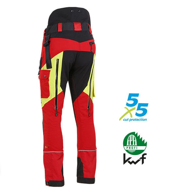 PSS X-treme Air 5x5 pantaloni antitaglio rosso/giallo, 50