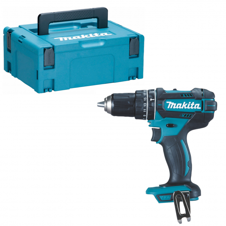 Makita DHP482ZJ Akku-Schlagbohrschrauber 18V ohne Akku ohne Lader im Makpac