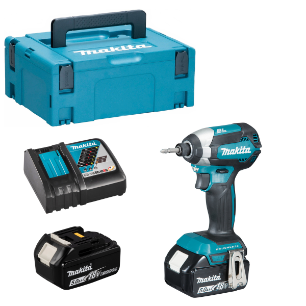 Makita DTD153RTJ Akku-Schlagschrauber 18V 2 x 5,0 Ah Batterie + Lader im Makpac