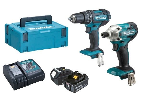 Makita DLX2337J Set trapano avvitatore a batteria 18V 2x 3,0Ah Makpac (DHP482 + DTD156)