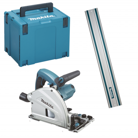 Makita SP6000J1 Tauchsäge 165mm mit Führungsschiene 1,5M 1300W im MAKPAC 