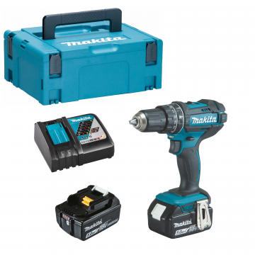 Makita DHP482RTJ Akku - Bohrschrauber 18V 2x 5,0Ah Batterie + Lader im Makpac