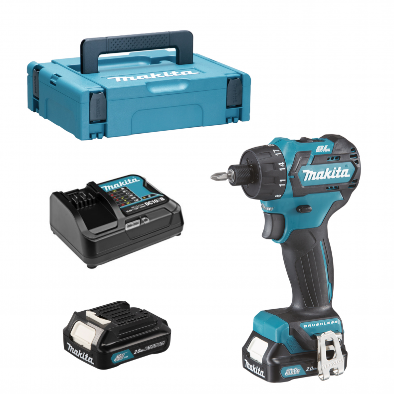 Makita DF032DSAJ Trapano a batteria 12V 2x 2.0 Ah + caricabatteria Makpac