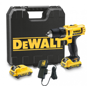 DEWALT DCD710D2-QW Akku-Bohrschrauber 12V 2x 2,0Ah Batterie + Lader im Koffer