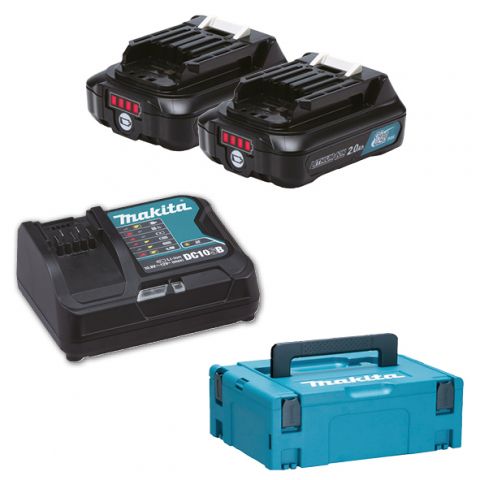 Makita 197658-5 Energypack 12V 2x 2,0Ah Batterie + Lader Makpac