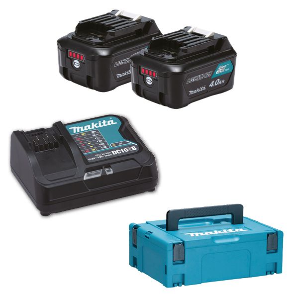 Makita 197641-2 Power Source Kit 12V 2x 4,0Ah Caricabatteria Makpac