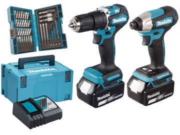 Makita DLX2414JX4 Set di macchine a batteria 18V 2x 3,0Ah Makpac (DHP487 + DTD157)